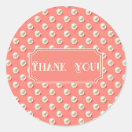 Adesivo Redondo Caixa de Lembrança de Coral e Pérola Personalizada