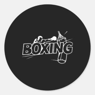Adesivo Redondo Caixa de Lutadores de Boxe Kickboxing Amante do Bo