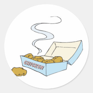 Adesivo Redondo caixa de nuggets de frango