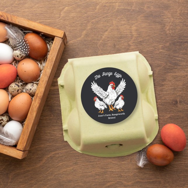 Adesivo Redondo caixa de ovos para agricultores Rotulagem em liber (Criador carregado)
