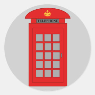Adesivo Redondo Caixa de telefone britânica