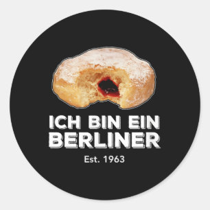 Adesivo Redondo Caixa Ich Ein Berliner Speech Jelly Rosquinha Wall