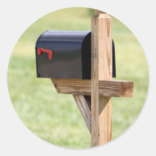 Adesivo Redondo Caixa postal nova do endereço