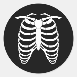 Adesivo Redondo Caixa torácica original do horror de um Dia das