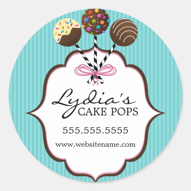 Adesivo Redondo Caixas de Pop de bolos (Frente)