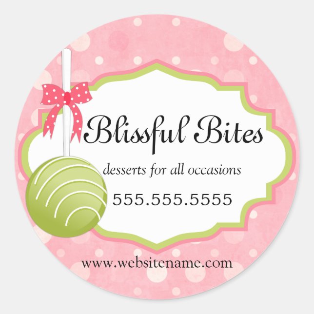 Adesivo Redondo Caixas de Pop de bolos (Frente)