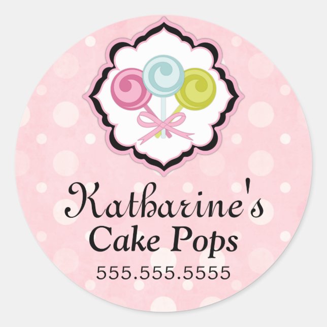 Adesivo Redondo Caixas de Pop de bolos (Frente)