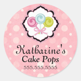 Adesivo Redondo Caixas de Pop de bolos