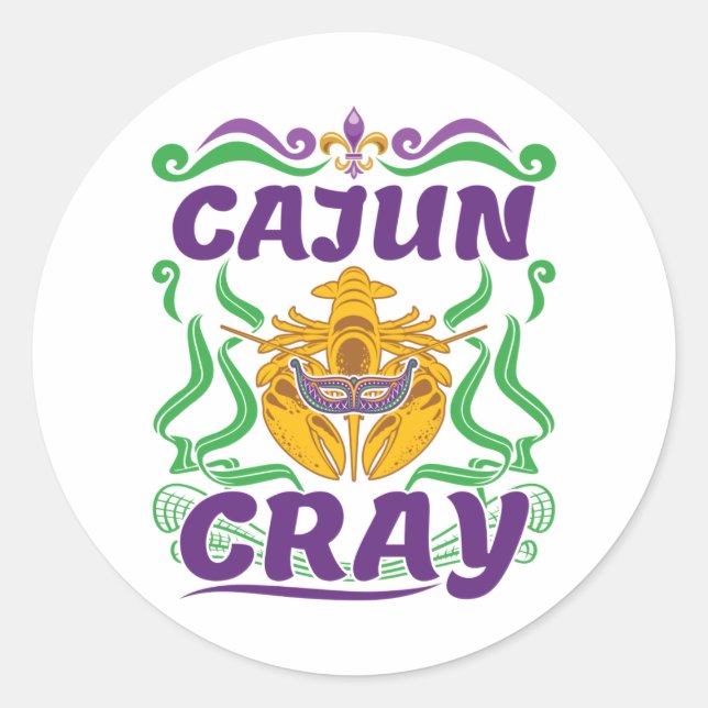 Adesivo Redondo Cajun Cray Crawfish Boil Louisiana Nova Orleans (Frente)
