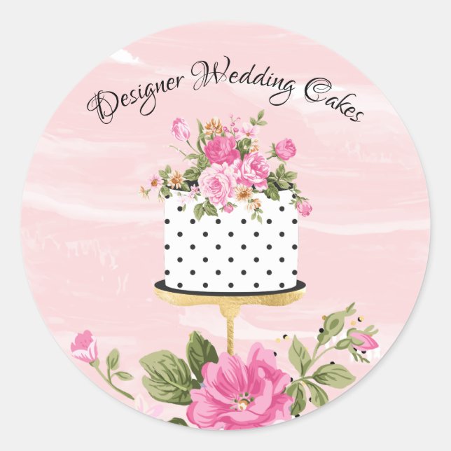 Adesivo Redondo Cake Bakery Business Sticker (Frente)