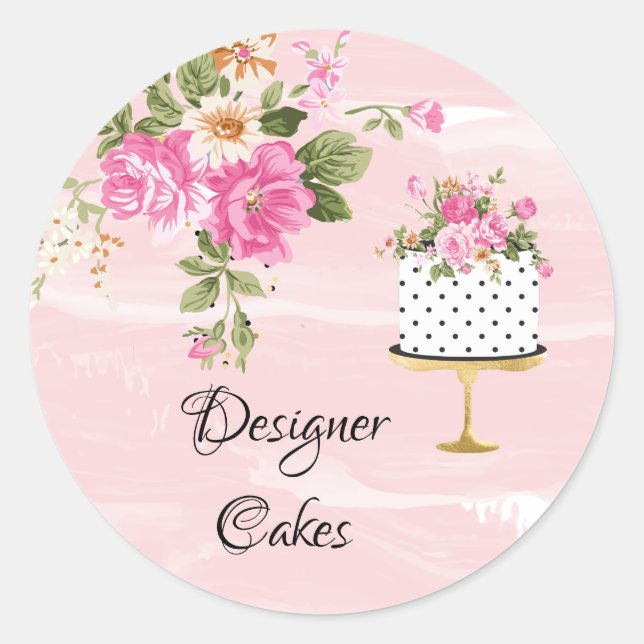 Adesivo Redondo Cake Bakery Business Sticker