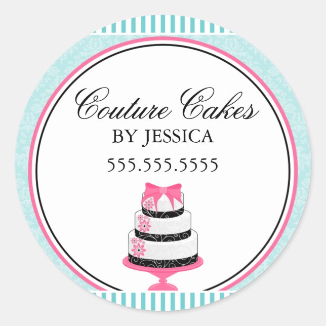 Adesivo Redondo Cakes Aqua Box (Frente)