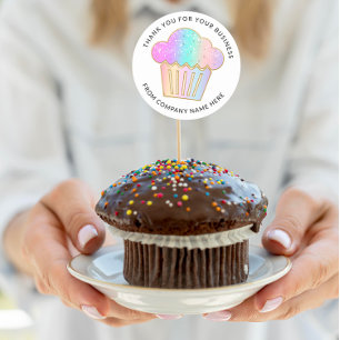 Adesivo Redondo Cakes Cupcake Home Bakery Logotipo Holográfico