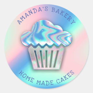 Adesivo Redondo Cakes Sweets Home Bakery Cupcake