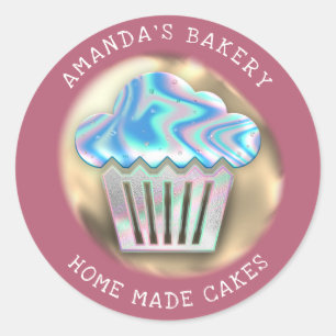 Adesivo Redondo Cakes Sweets Home Bakery Cupcake