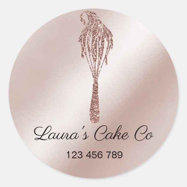 Adesivo Redondo Cakes Sweets Home Bakery Girly Watercolor Cupcake (Frente)