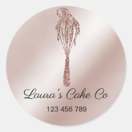 Adesivo Redondo Cakes Sweets Home Bakery Girly Watercolor Cupcake