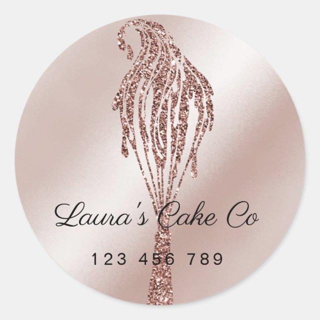 Adesivo Redondo Cakes Sweets Home Bakery Girly Watercolor Cupcake (Frente)