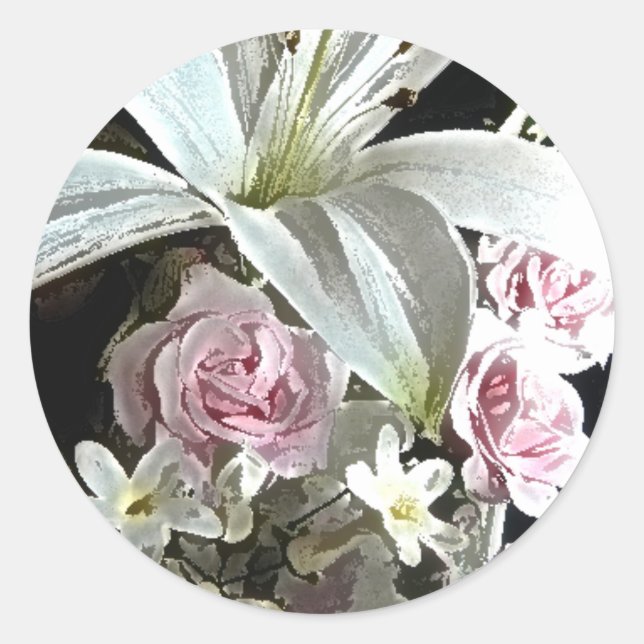 Adesivo Redondo Cala Lily Wedding Sticker (Frente)