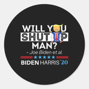 Adesivo Redondo Cala-Te, Homem Joe Biden Engraçado Anti Trump Ca