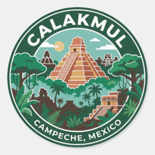 Adesivo Redondo Calakmul México