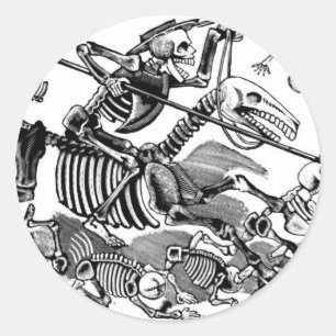 Adesivo Redondo "Calavera de Don Quixote" por volta do início dos