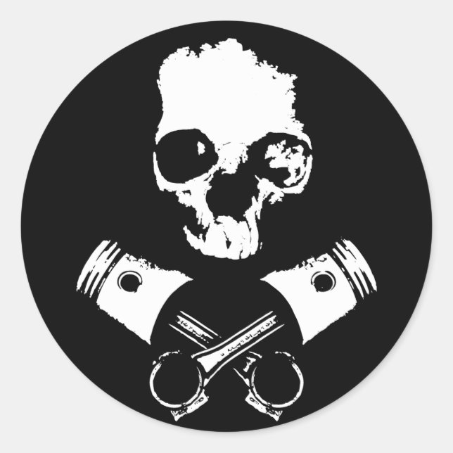 Adesivo Redondo Calawag e pistões cruzados (Frente)