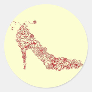 Adesivo Redondo Calçado chic ~ Stickers