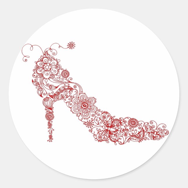 Adesivo Redondo Calçado chic ~ Stickers (Frente)