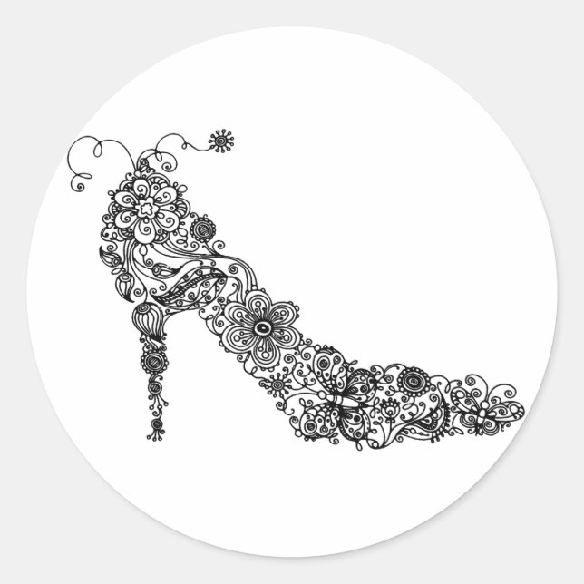 Adesivo Redondo Calçado chic ~ Stickers (Frente)