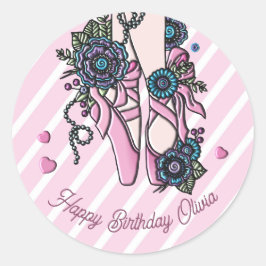 Adesivo Redondo Calçados de Balé personalizados