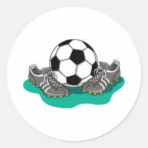 Adesivo Redondo Calçados de Bola de Futebol