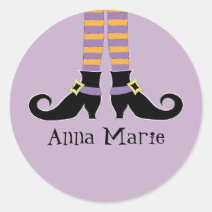 Adesivo Redondo Calçados de bruxas brancas