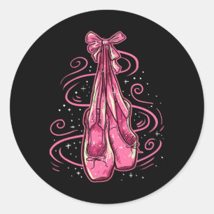 Adesivo Redondo Calçados Ponteiro Calçados de Balé Ballerina Dança