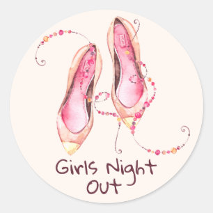 Adesivo Redondo Calçados Whimsical "Girls Night Out"