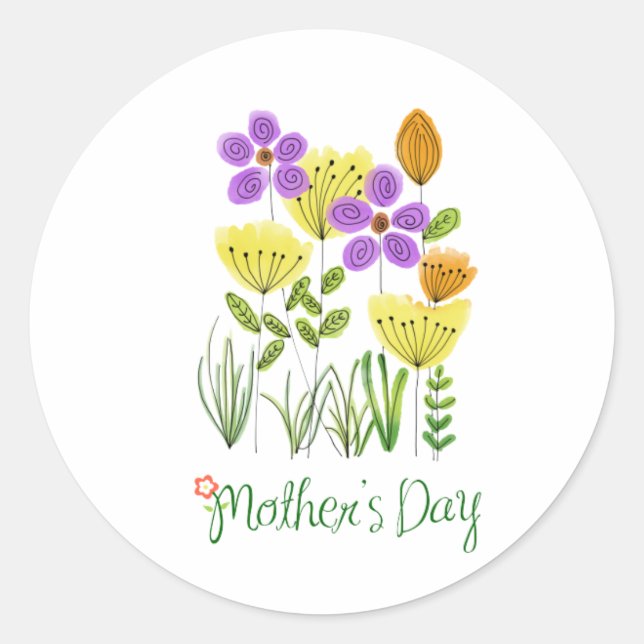 Adesivo Redondo Calcomanía de felicitación del dia de la madre (Frente)