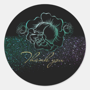 Adesivo Redondo Calcomanía redonda con rosas y purina