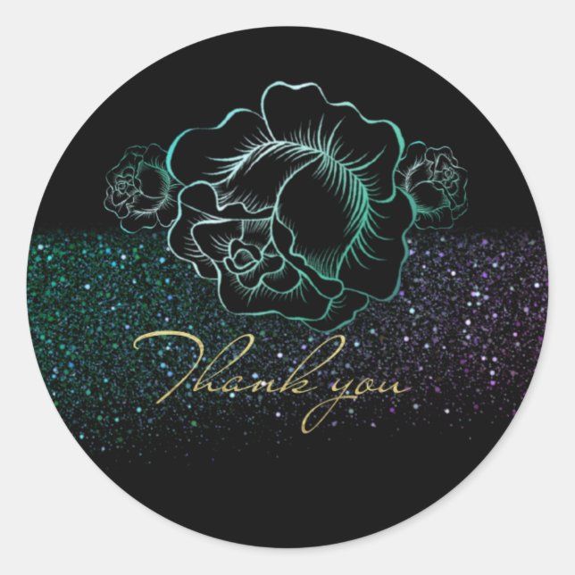 Adesivo Redondo Calcomanía redonda con rosas y purina (Frente)