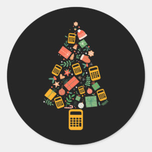 Adesivo Redondo Calculadora de Contador de Natal Financeiro Chris