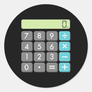 Adesivo Redondo Calculadora Halloween Figurume Matemática Geek Leg