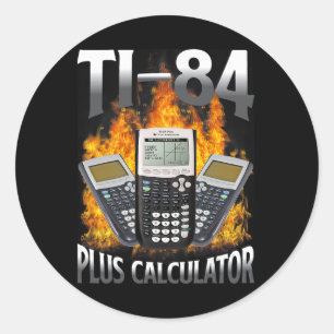 Adesivo Redondo Calculadora Ti-84 Plus Professor de Matemática Eng