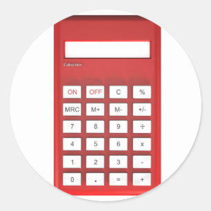 Adesivo Redondo Calculadora vermelha