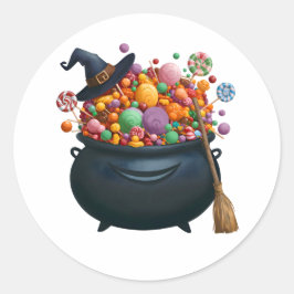 Adesivo Redondo Caldeirão de Giggle & Gummies