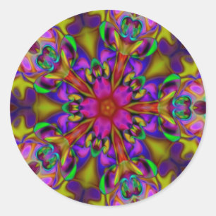 Adesivo Redondo Caleidoscópio Apofílise Arte Fractal - II
