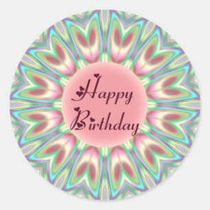 Adesivo Redondo Caleidoscópio da tulipa