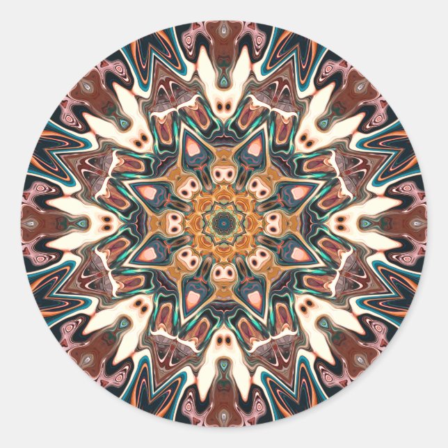 Adesivo Redondo Caleidoscópio de Cores (Frente)