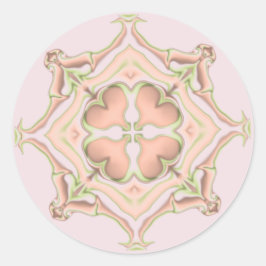 Adesivo Redondo Caleidoscópio de Diamante e Corações Rosa e Verde