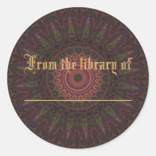 Adesivo Redondo Caleidoscópio de Roda Rosa e Verde