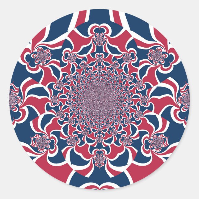 Adesivo Redondo Caleidoscópio Impressão de Arte (Frente)