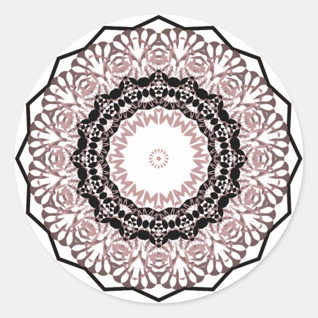 Adesivo Redondo Caleidoscópio, mandala (Frente)